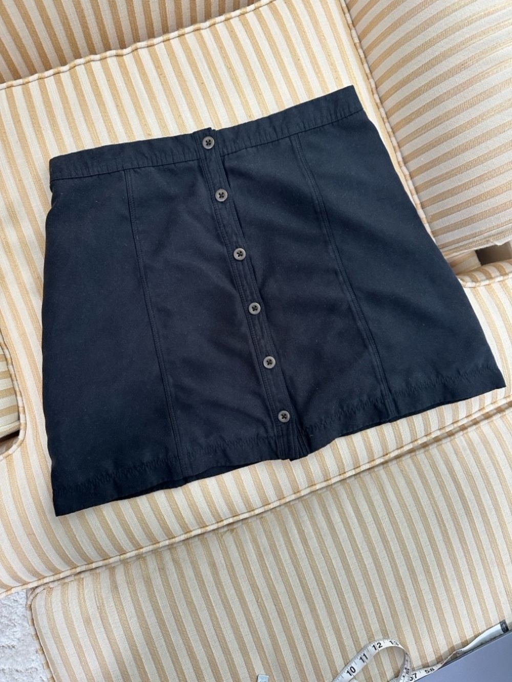 Hollister Black Button-Front Mini Skirt